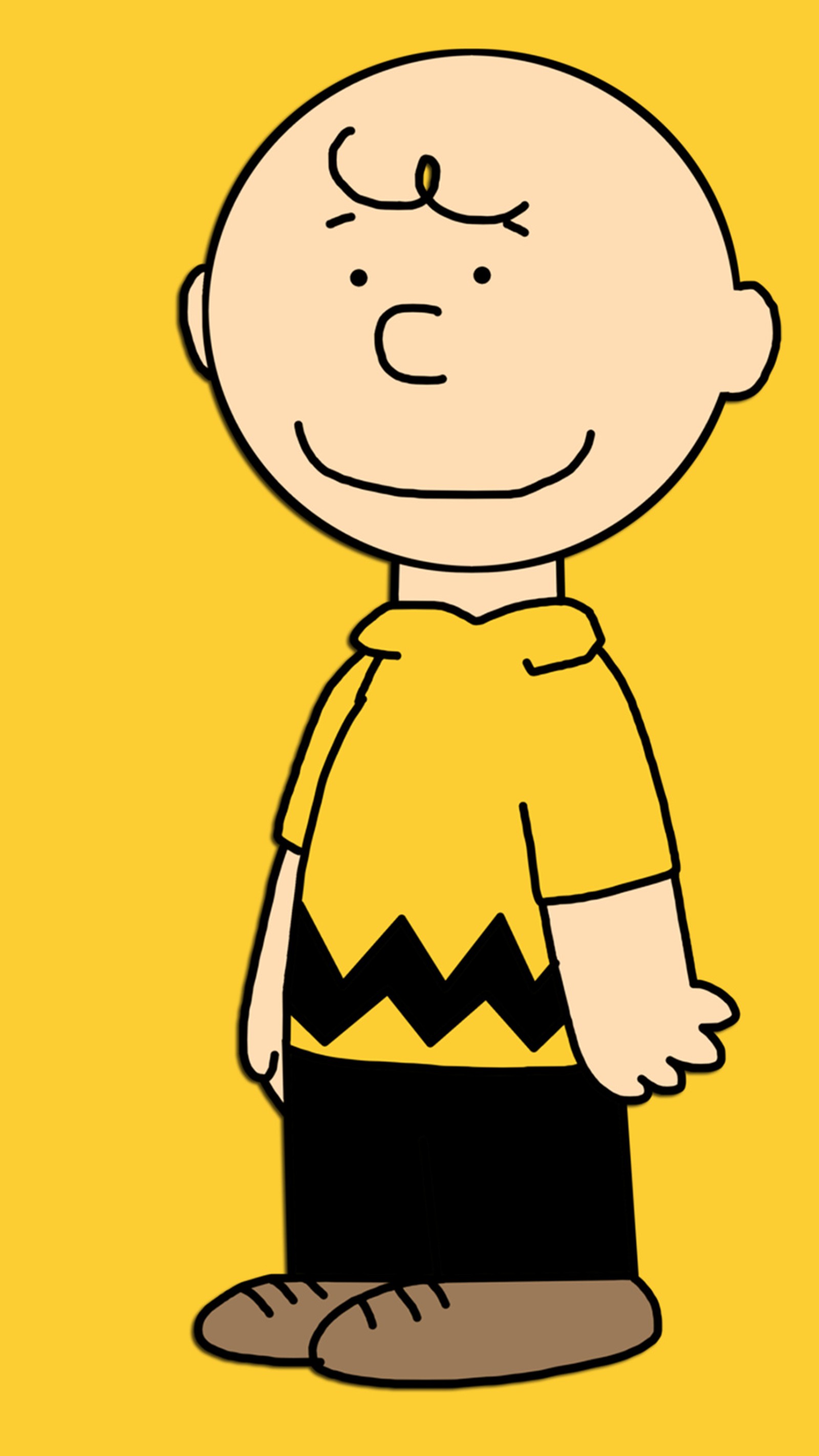 Caricatura de un hombre con una camisa amarilla y pantalones negros (caricatura, charlie brown, divertido, iphone 5, iphone6)