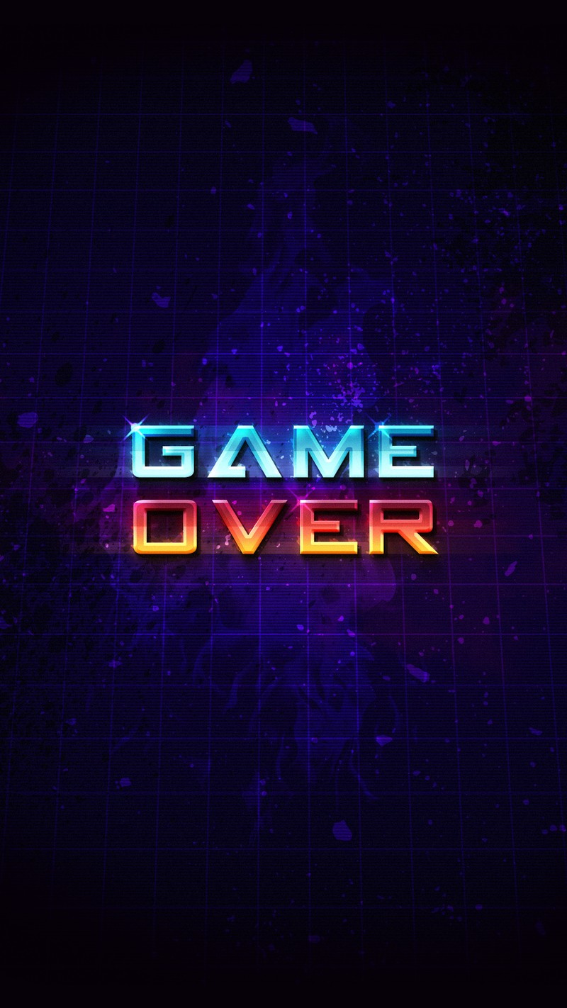 Текст game over с неоновым эффектом на темном фоне (игра, логотип, над)