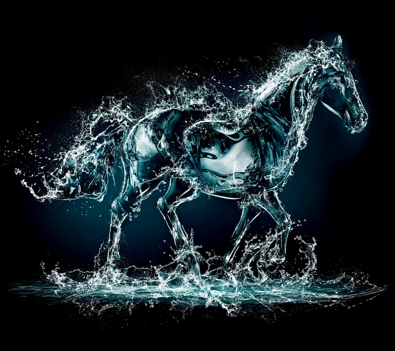 2014, horse, ice, new year, splash wallpaper