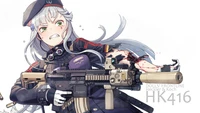 HK416 from Girls' Frontline: Fierce Combat Ready with Rifle