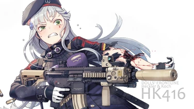 HK416 из Girls' Frontline: Яростный боевой готовый с винтовкой