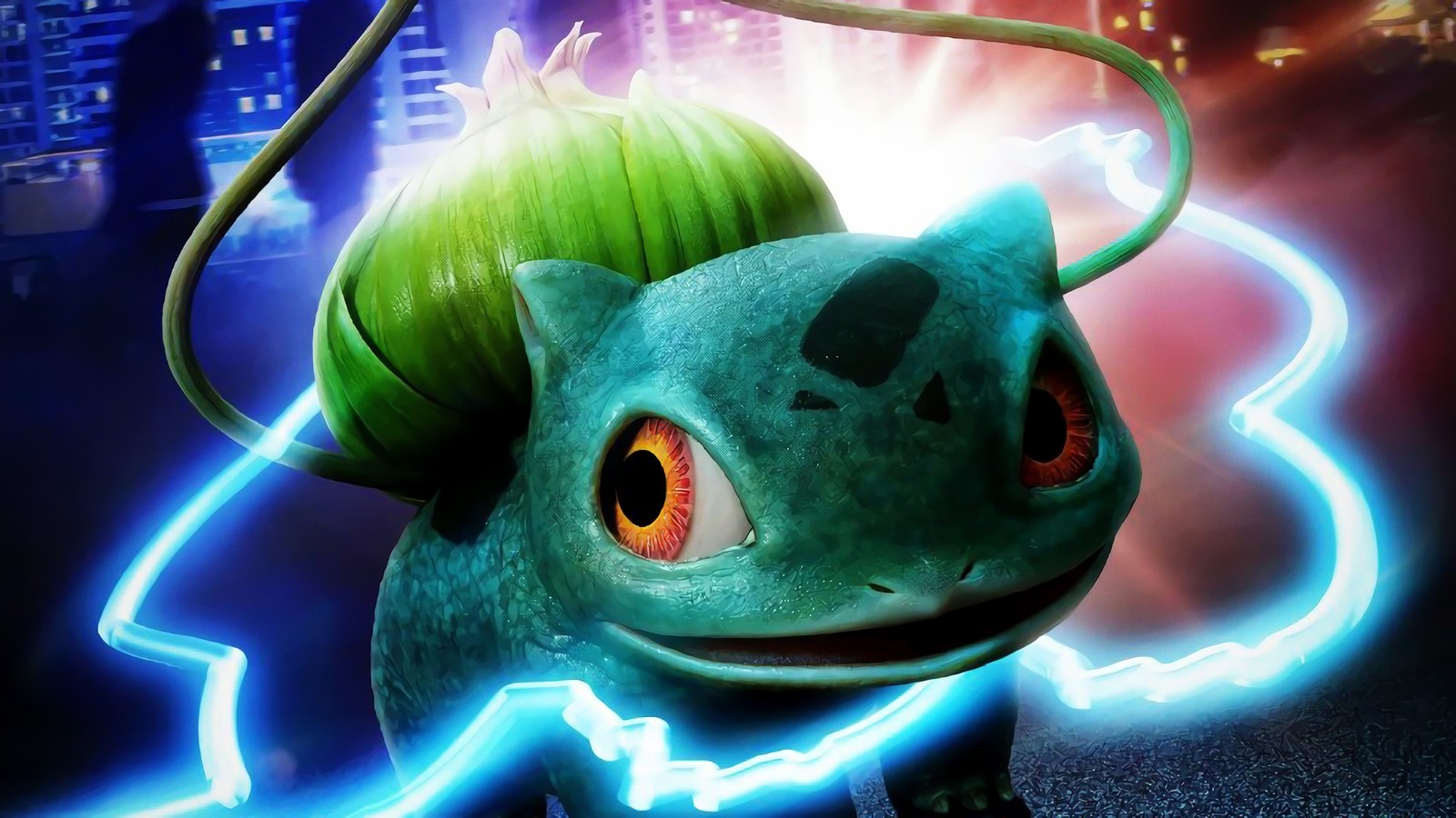 Скачать обои бульбазавр, bulbasaur, покемон детектив пикачу, pokemon detective pikachu, фильм