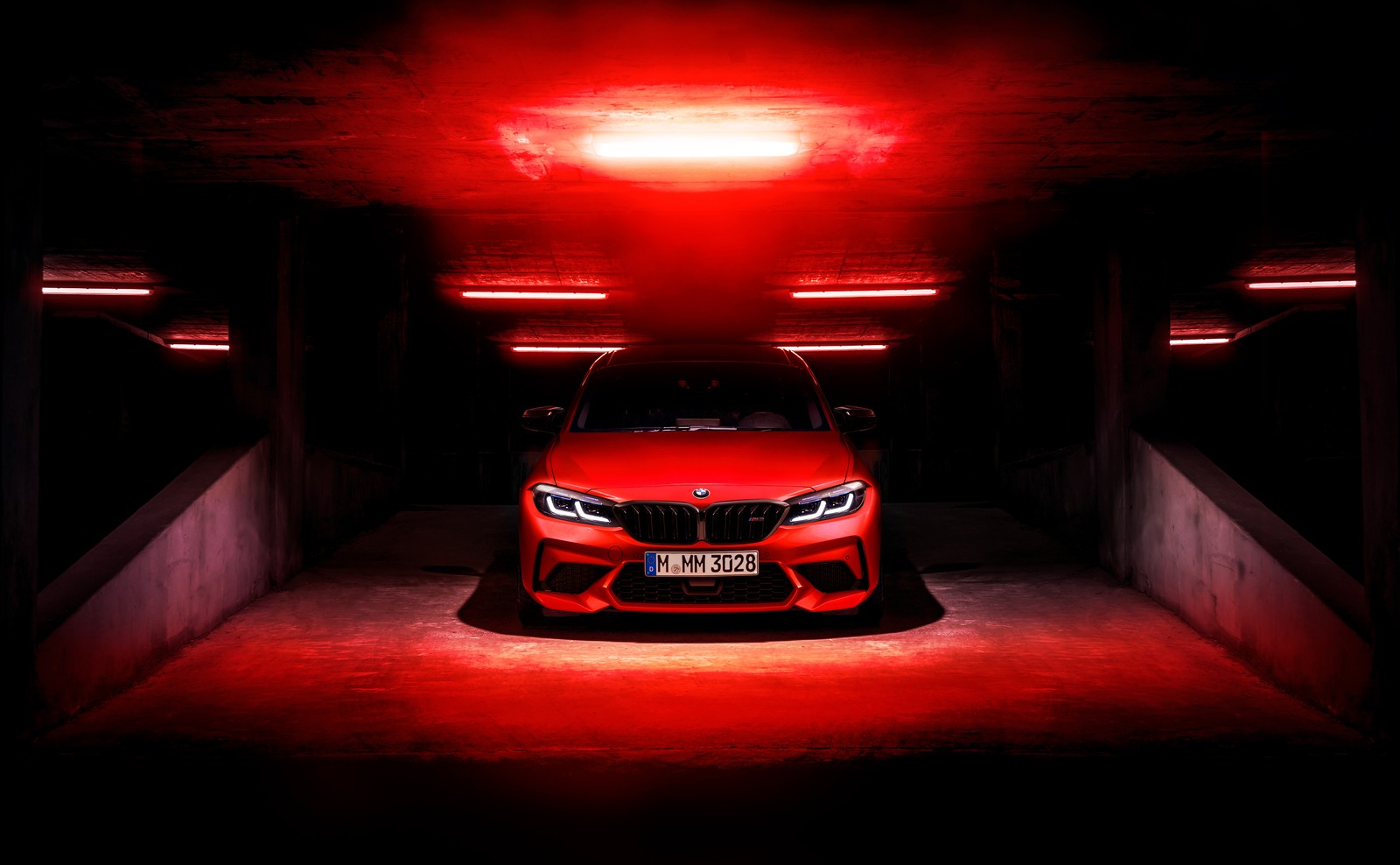 Bmw m8 competition coupe red lights (bmw m2, dark background, cars, 4k wallpaper)