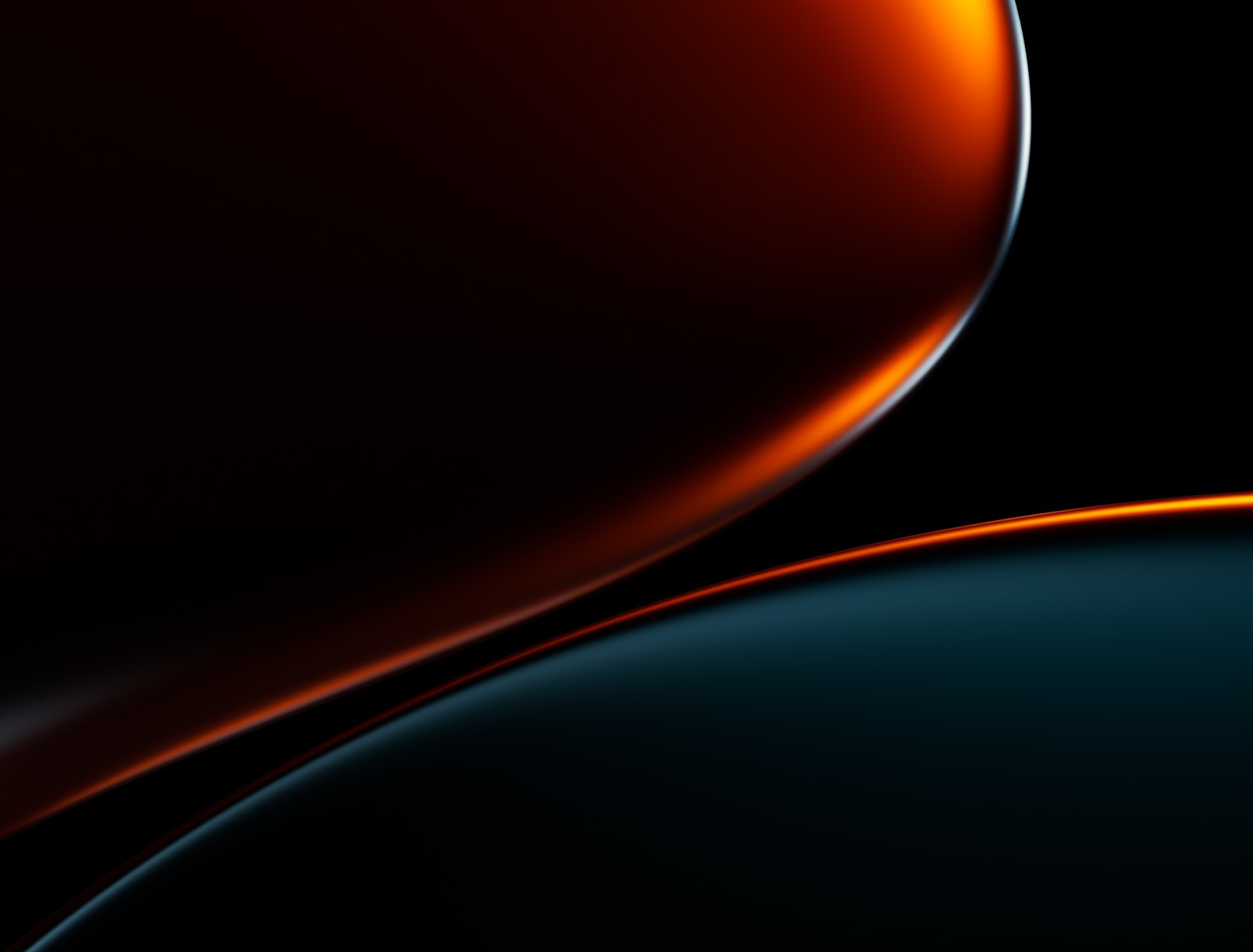 Un primer plano de un fondo negro y naranja con un diseño curvado (fondo abstracto, minimalista, 5k, abstracto, fondo de pantalla 4k)