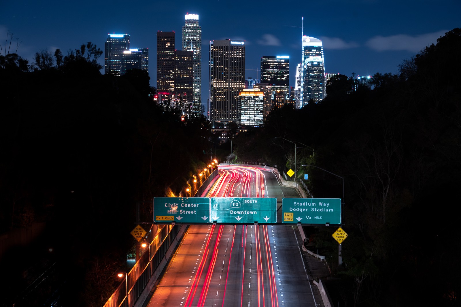 los angeles, light, night, city, urban area wallpaper