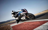 BMW S1000RR em ação na pista de corrida durante o Campeonato Mundial de Superbike da FIM