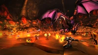 Bataille épique contre un dragon dans un donjon de World of Warcraft Classic