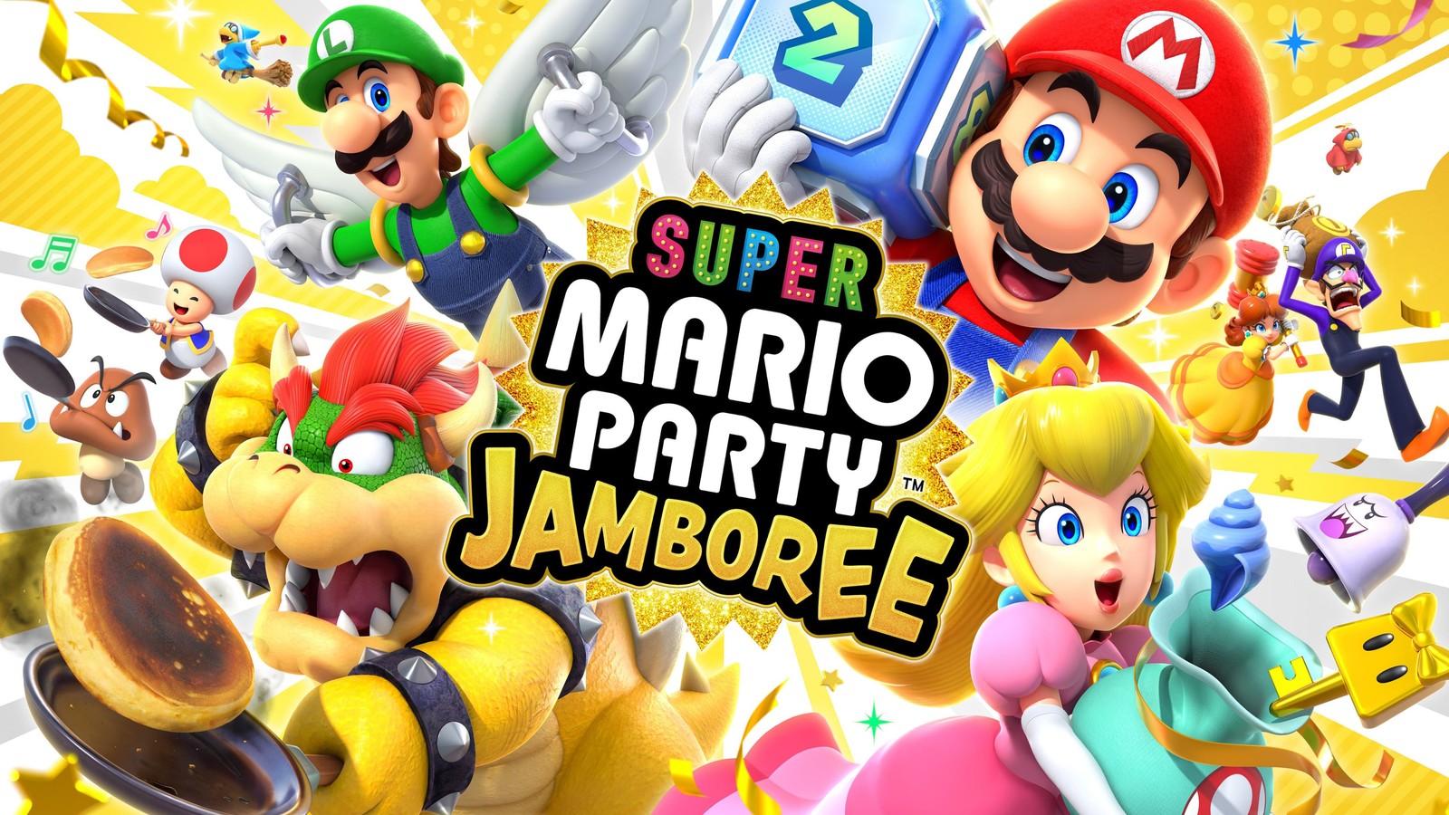 Lade super mario party jamboree, 2024 spiele, nintendo switch, spiele, 4k hintergrund herunter