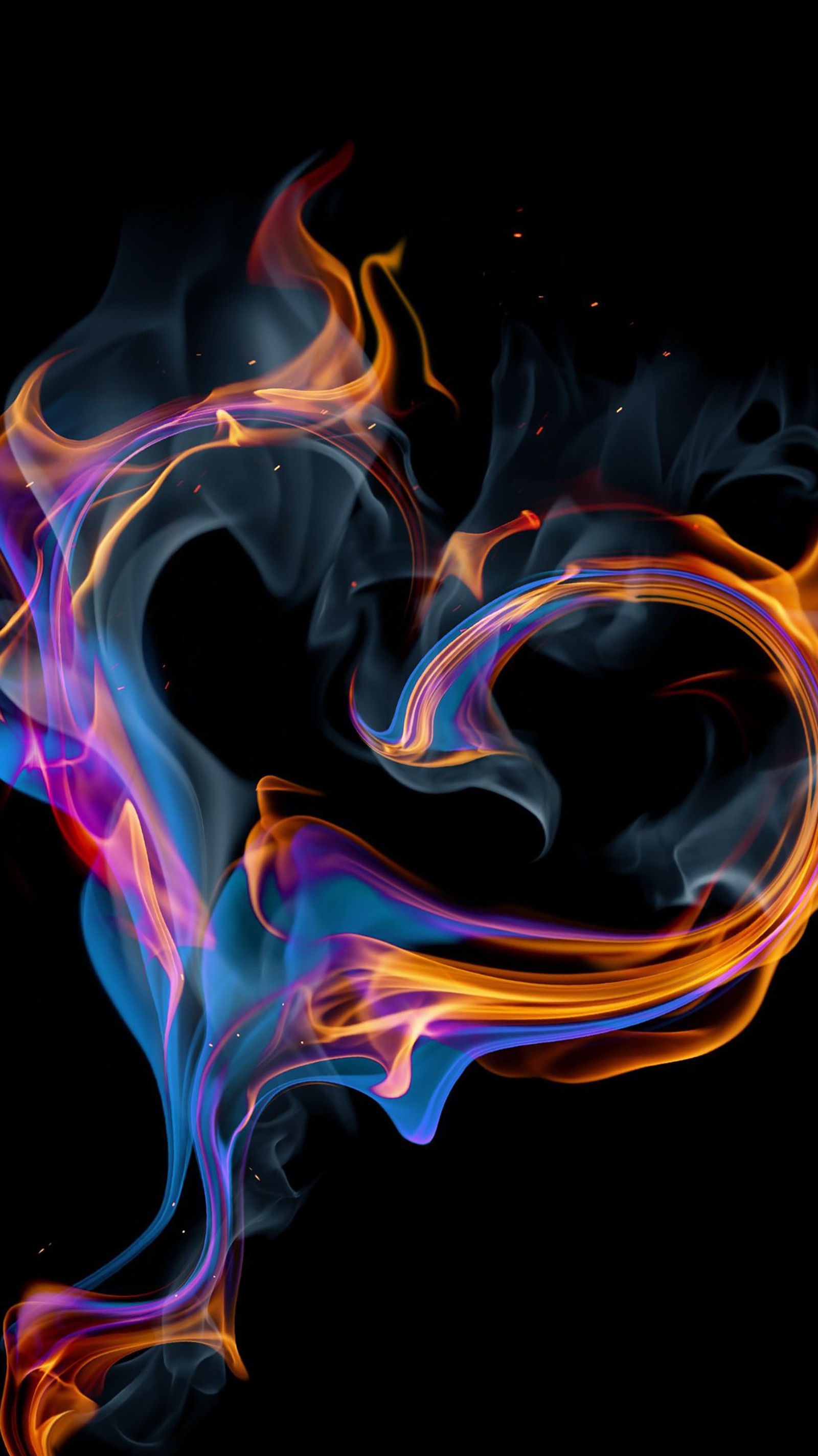 fire, heart on Download Wallpaper