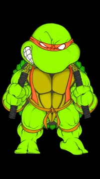 Mikey la Tortuga Ninja Listo para la Acción