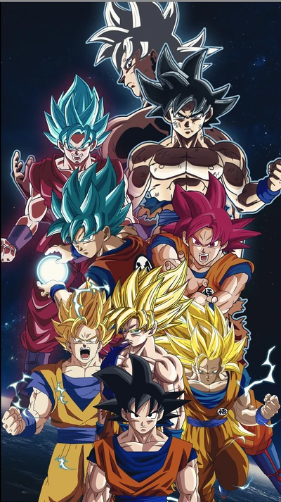 balle, bleu, dragon, dieu, goku