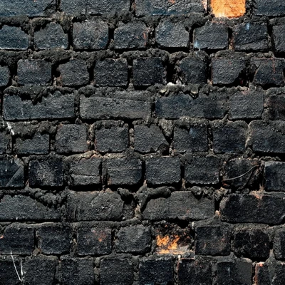 black, brick, wall