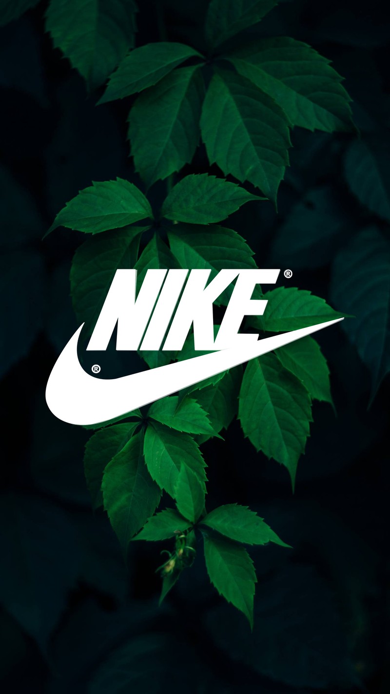 Логотип nike на фоне зеленых листьев (бренды, счастливый, логотип, логотипы, природа)