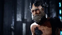 A fierce character with prominent horns and a rugged appearance, embodying the dark themes of the "Devil's Hunt" video game.