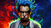 Intense Portrait of Rick Sanchez from Rick and Morty