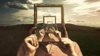 Surreal Landscape Reflection: Infinite Frames in Nature