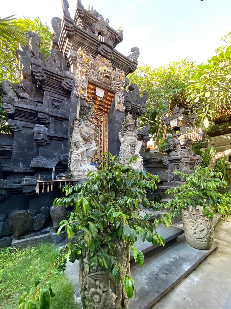 Каменная структура с деревом перед ней (бали, bali, китайская архитектура, сад, комнатное растение)