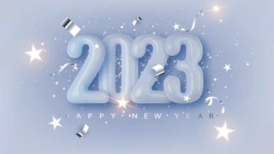 Vœux de Nouvel An 2023 avec décorations festives