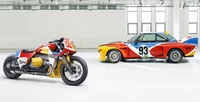 bmw 18 csl kunst fahrrad, bmw 18 csl art bike, bmw art car, bmw csl, 8k