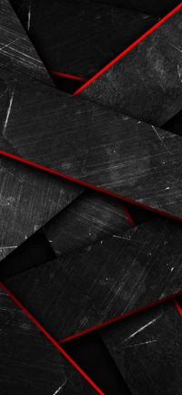 Dynamic Black and Red Abstract Geometry