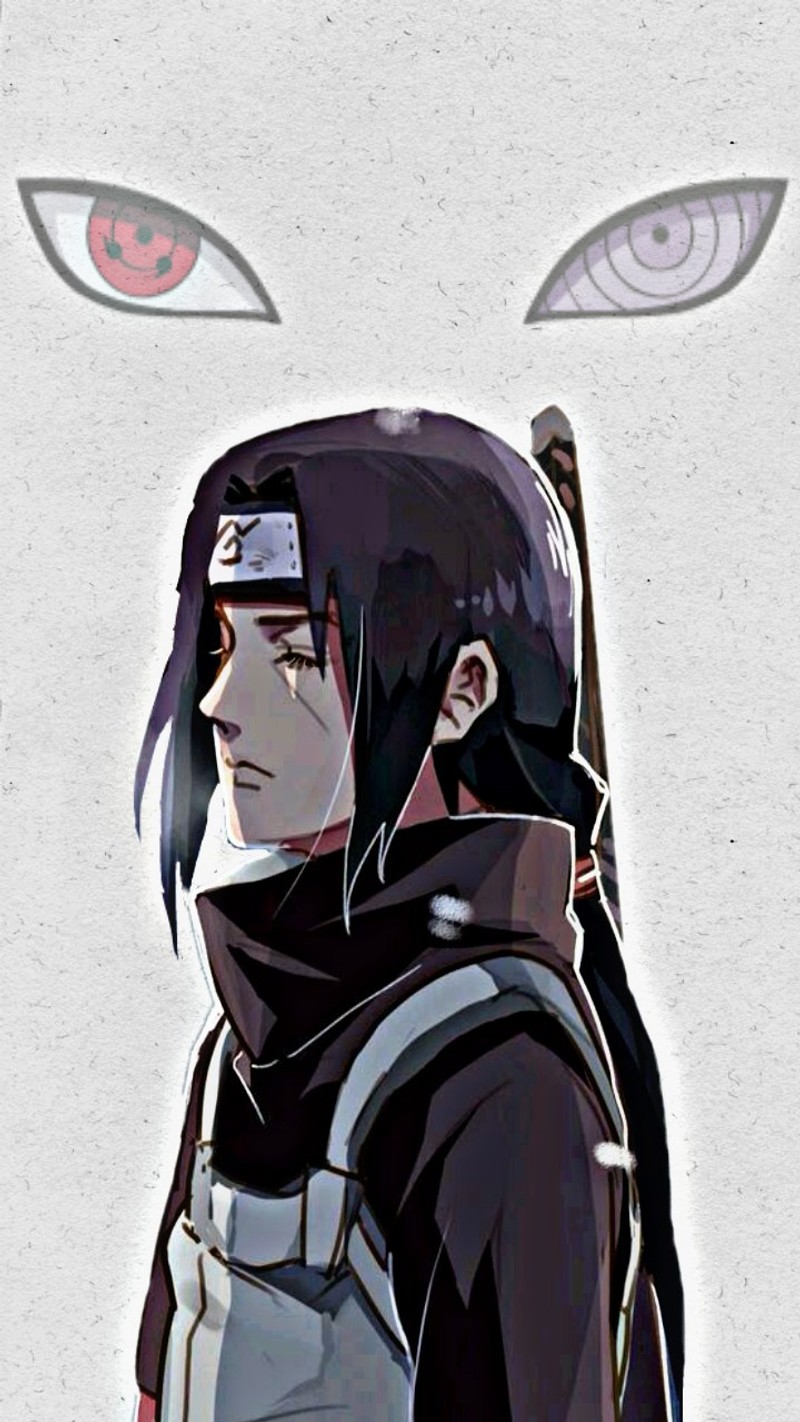 Персонаж аниме с кошачьим глазом и рюкзаком (itachi, naruto, uchiha, обои)