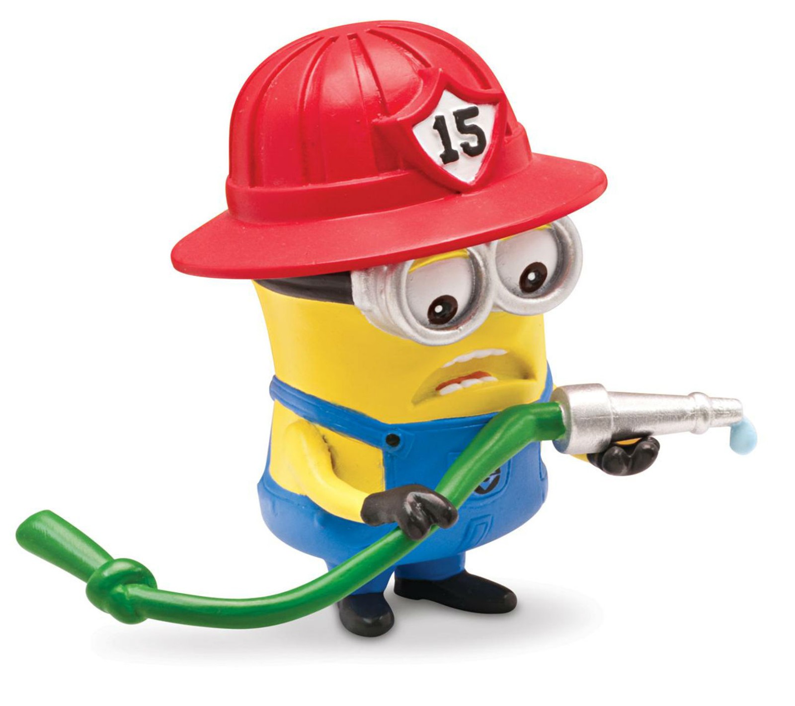 A close up of a toy fireman with a hose (2014, cute, despicable 2, fireman, hd)