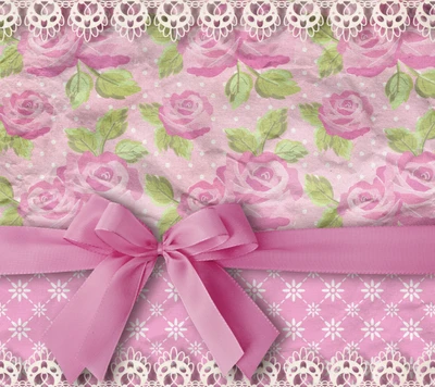 bow, lace, paper, pattern, pink