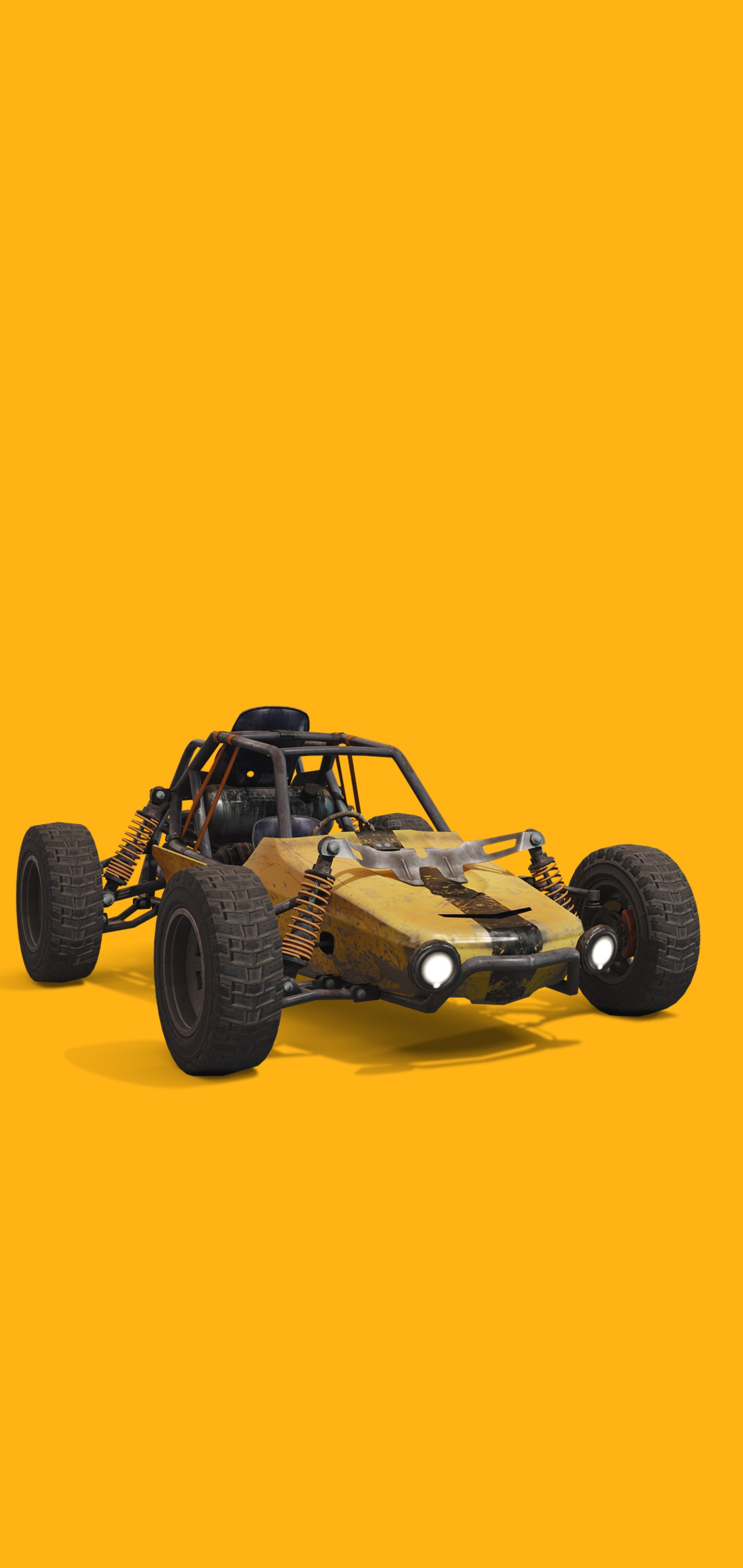 Близкий план автомобиля на желтом фоне (багги, buggy)