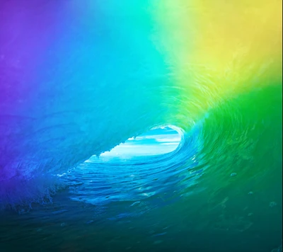 Vibrant Ocean Wave in iOS Aesthetic