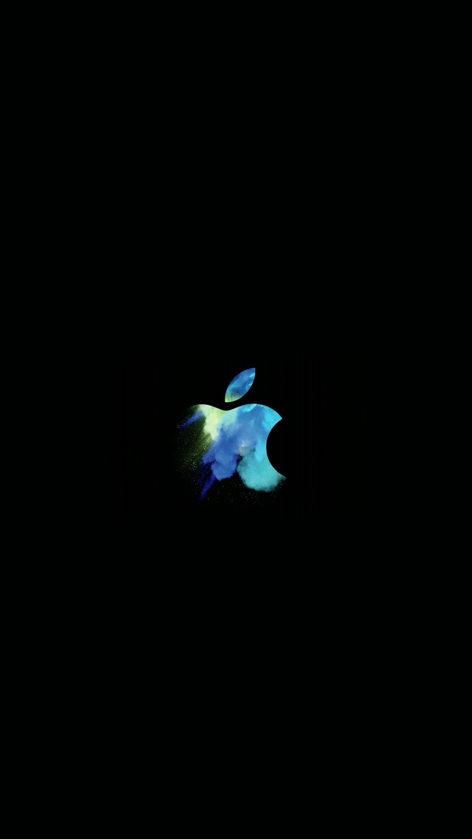 Apple logo on a black background (abstract, apple news, macbook, macbook pro event, stock)