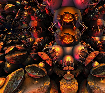 3d, abstract, halloween, holiday, pumpkin