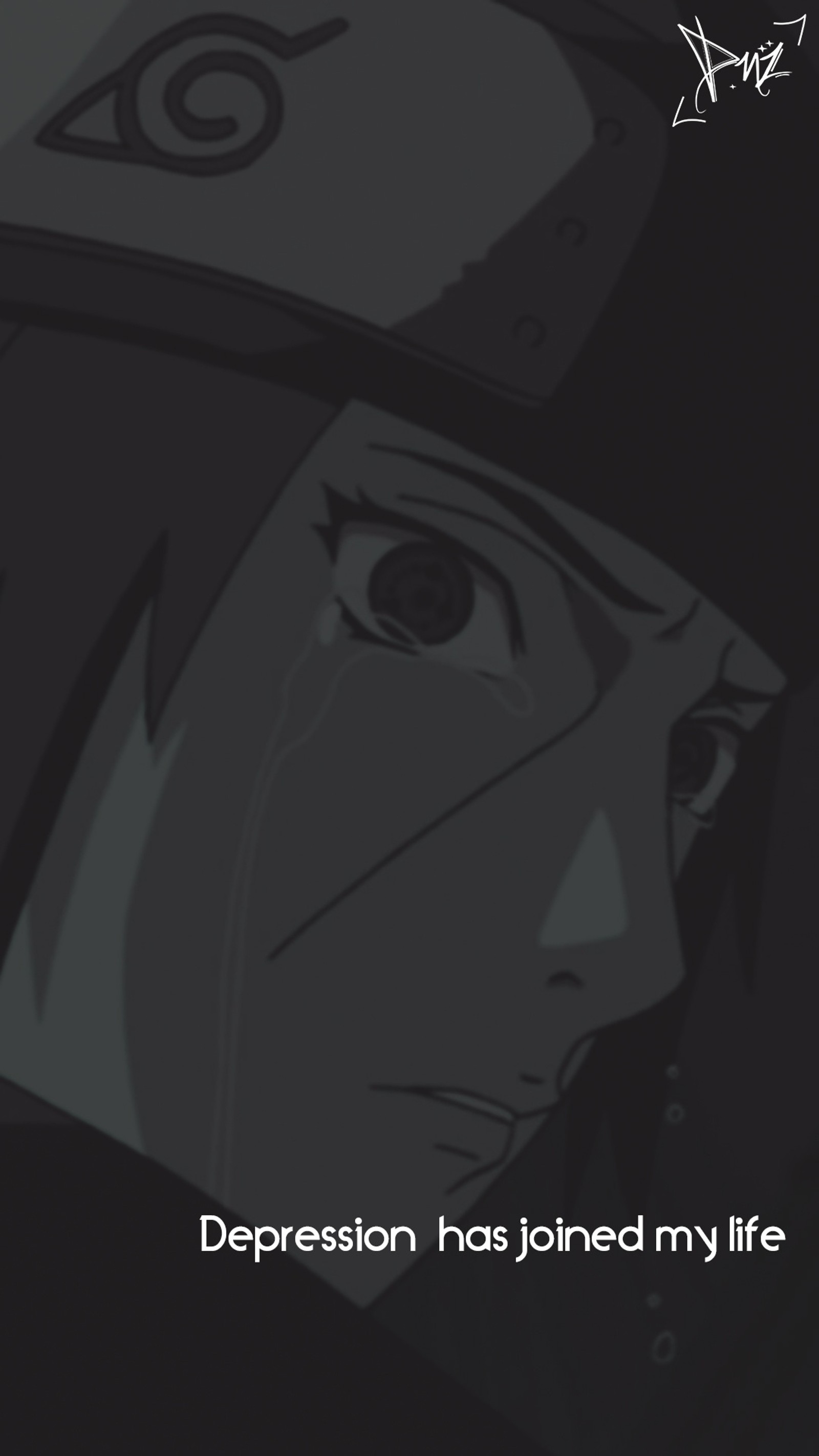 A close up of a person with a hat on and a quote on it (anime, anime sad, depression, itachi, itachi uchiha)