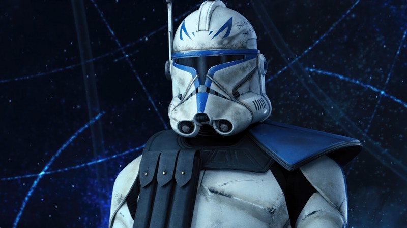 Крупный план шлема клона из звёздных войн на фигурке звёздных войн (captain rex, сериал ахсока, ahsoka series, дисней, disney)