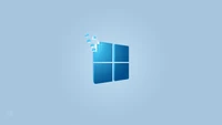 Logotipo do Windows 11 azul claro com elementos digitais