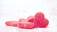 Glittering Heart-Shaped Candies: A Sweet Morning of Love