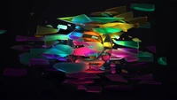 gamut, spectrum, shapes, colorful, black background wallpaper