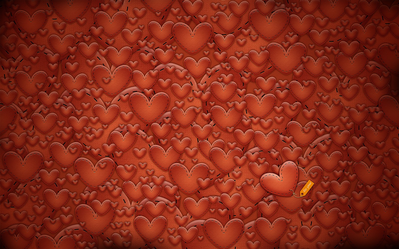 A close up of a bunch of hearts on a red surface (heart, facebook, love, orange)