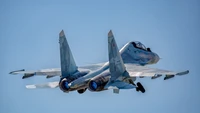 Sukhoi Su-30MKI Fighter Aircraft in Flight