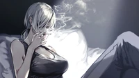 chainsaw man, anime, チェンソーマン, quanxi, smoking wallpaper