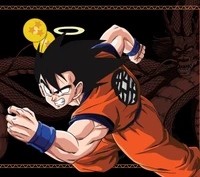 Son Goku in Action: Fierce Determination and Dragon Shenron