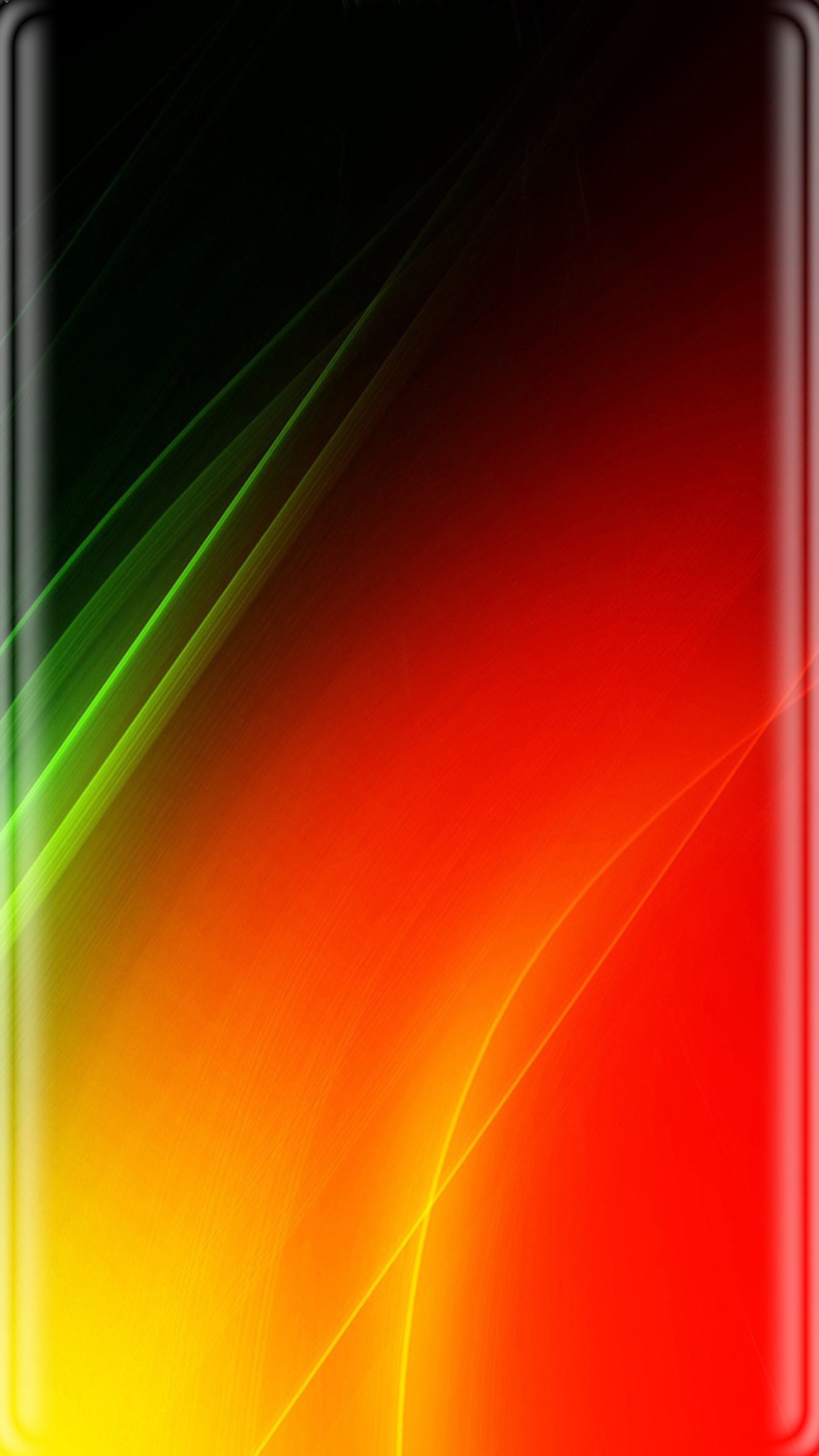 Um close de um celular com um fundo colorido (abstrato, verde, luz, laranja)