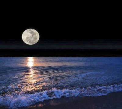 Moonlit Serenity Over the Ocean