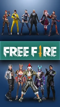 Escouade Free Fire : Personnages divers prêts pour le combat