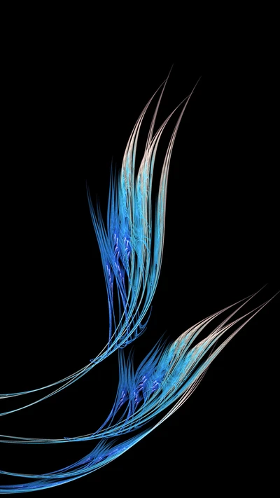 abstract, art, black, blue, wings