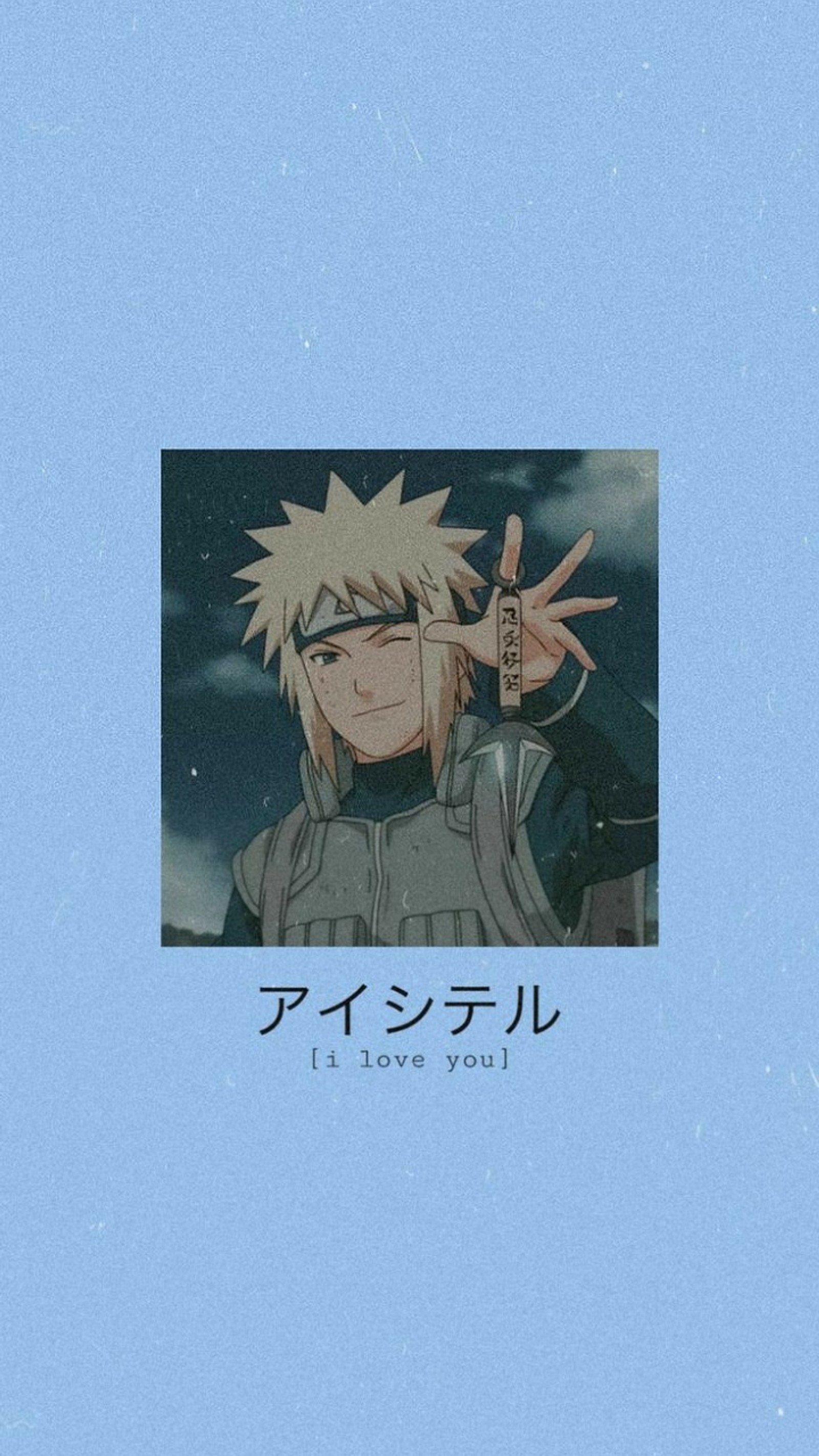 A close up of a person holding a finger up with a sky background (minato, namikaze, ninja)