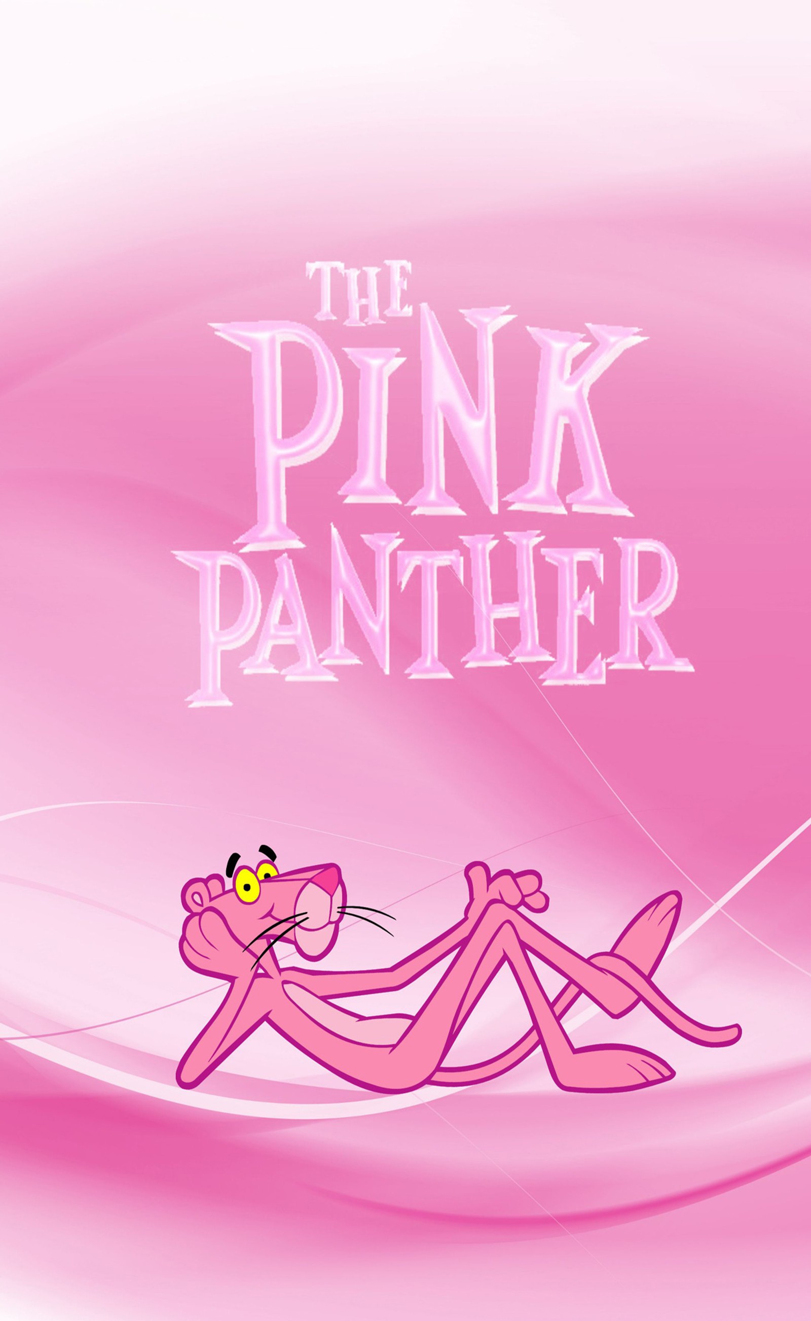 Pink panther laying on the ground with a pink background (pink panther, the)