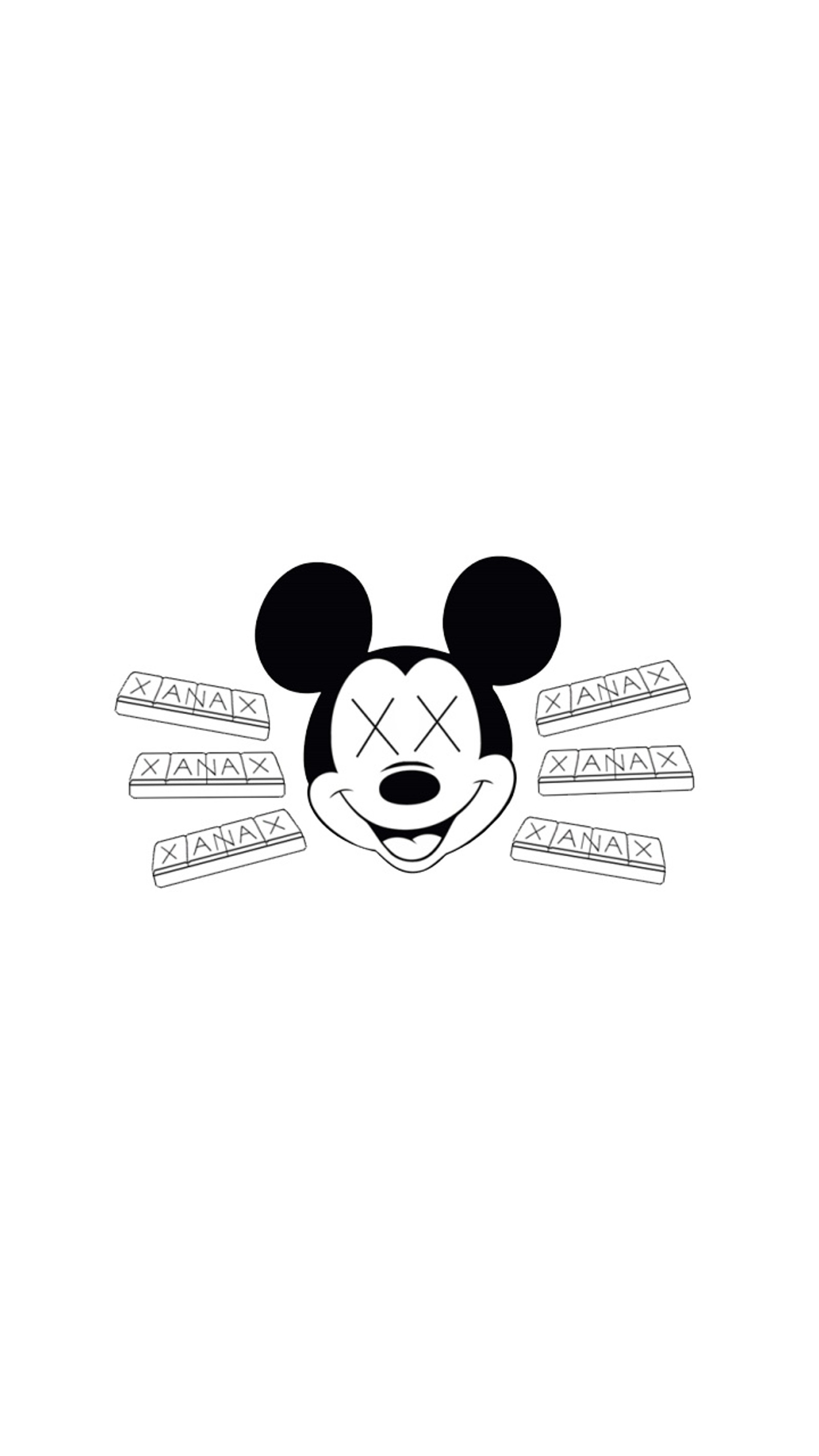 Cara de mickey mouse con una venda en la frente (drogas, lil pump, lil xan, mickey mouse, píldoras)