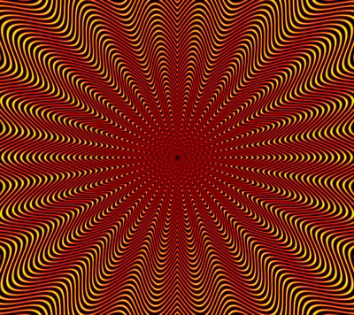 Spirale Illusion: Ein faszinierender Wirbel aus Rot und Gelb