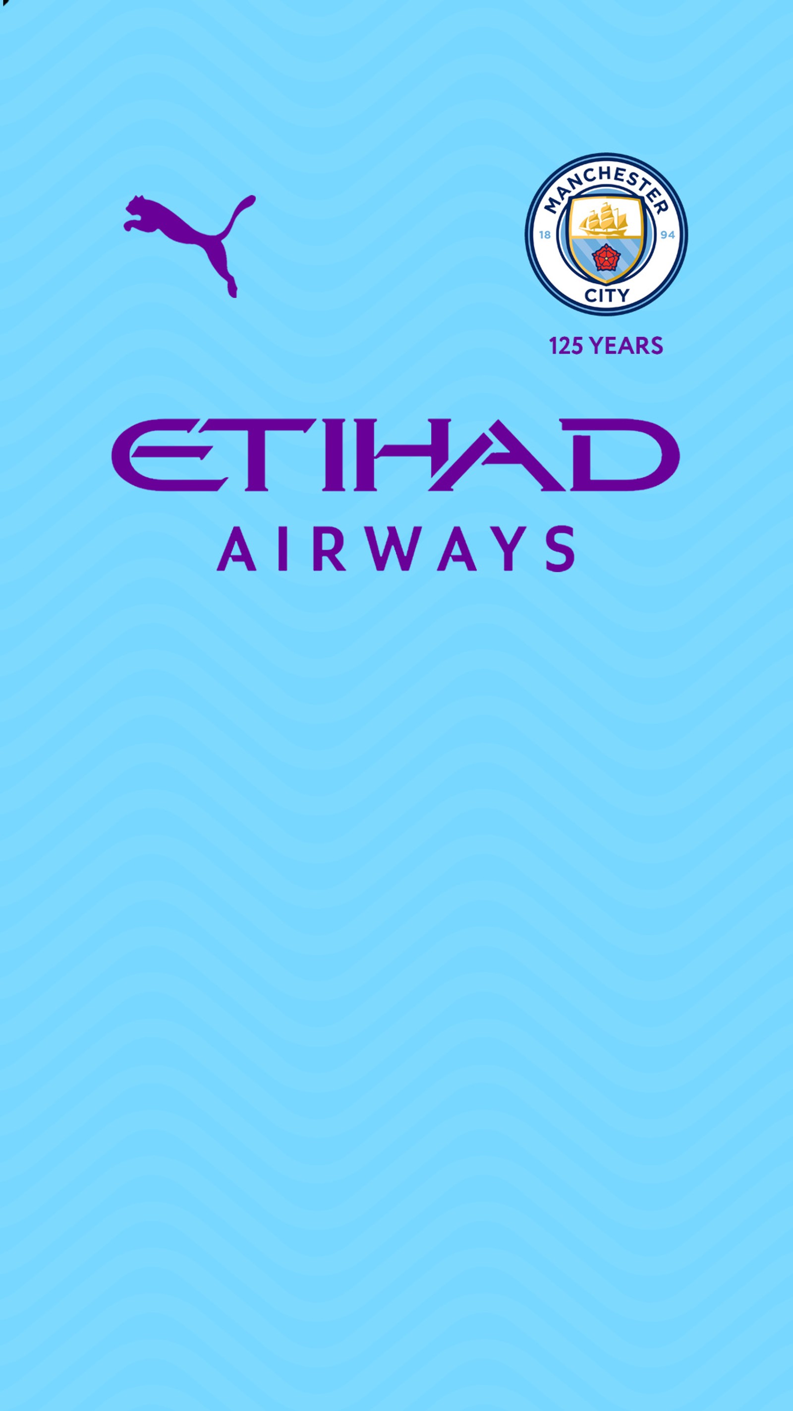 A close up of a soccer jersey with the word ethadd airways on it (2020, city, manchester, premier, puma)