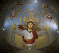 cristo, igreja, coptic, cúpula, ícone